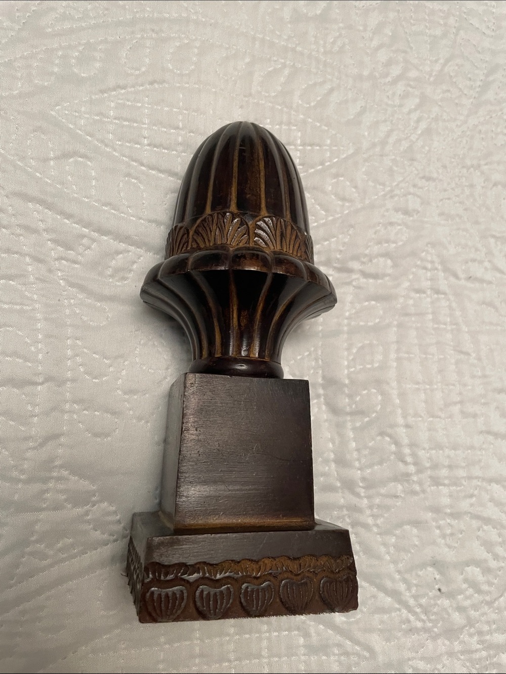 MCM Vintage Heavy Metal Brown Bronze Tone Decorative Tabletop Finial From India - Picture 5 of 10